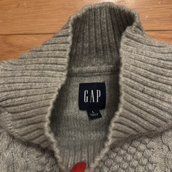 Gap | Grey Cable Knit Sweater | Cotton/Wool Blend | Mock Turtleneck | size L - Picture 3 of 5